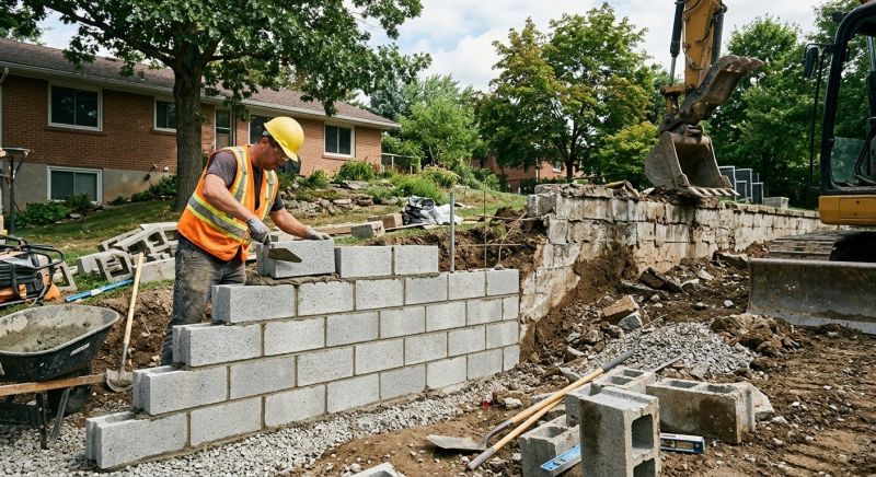 Block Wall Installation in Wilton, CT