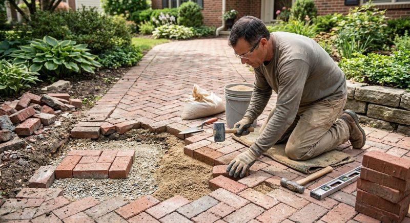 Brick Pathway Repair in Newtown, CT