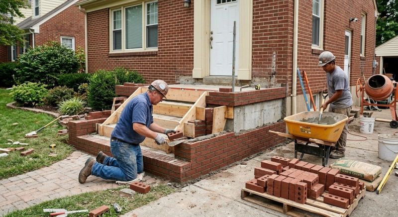 Brick Porch Installation in Newtown, CT