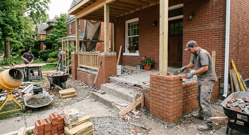 Brick Porch Installation in Newtown, CT