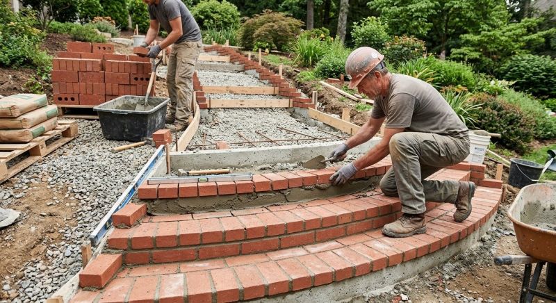 Brick Stairs Installation in Newtown, CT