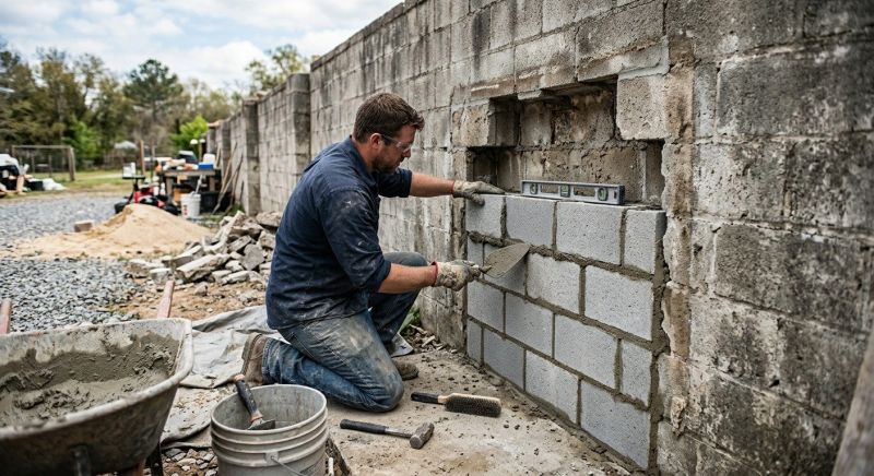 Cinder Block Wall Repair in Mahopac, NY