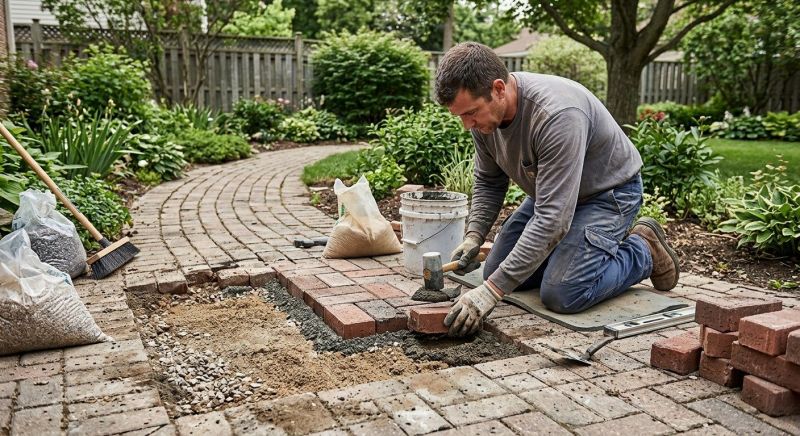 Entryway Brick Repair in Newtown, CT