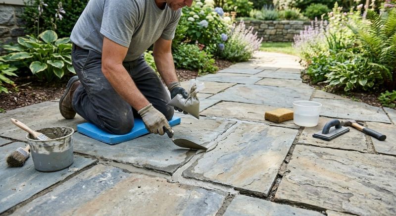 Stone Walkway Repair in Newtown, CT