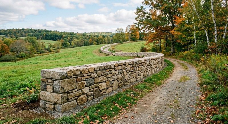 Stone Wall Hardscaping in Newtown, CT